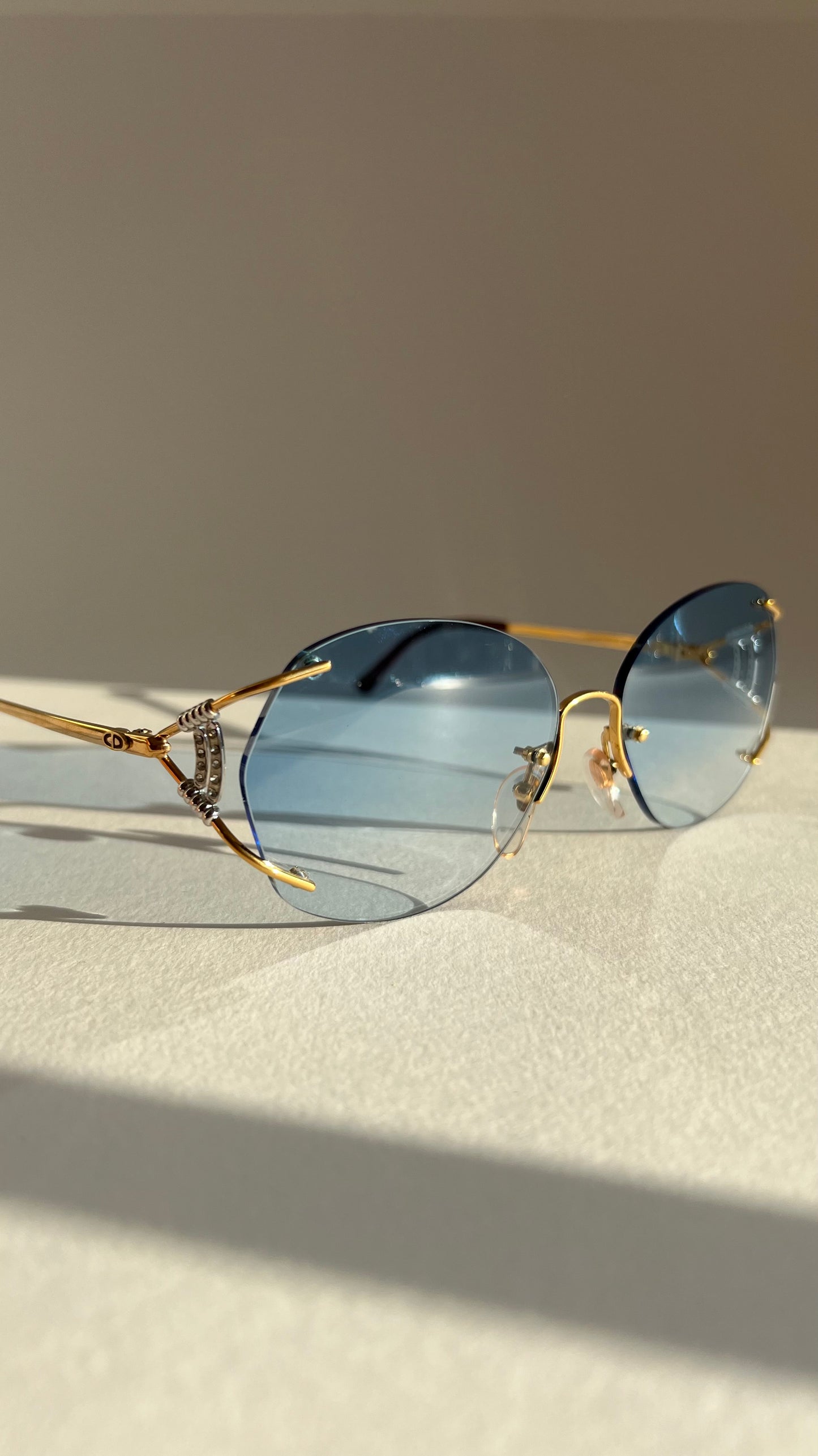 Christian Dior Rimless NOS Gold Plated late 80s