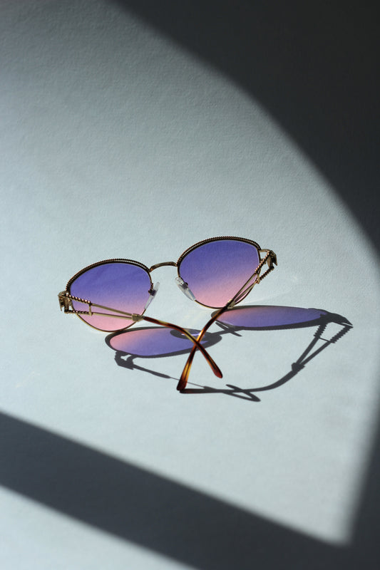 Henry Jullien Collectible 1990's Vintage Gold Plated Sunglasses - New Double Gradient Lenses