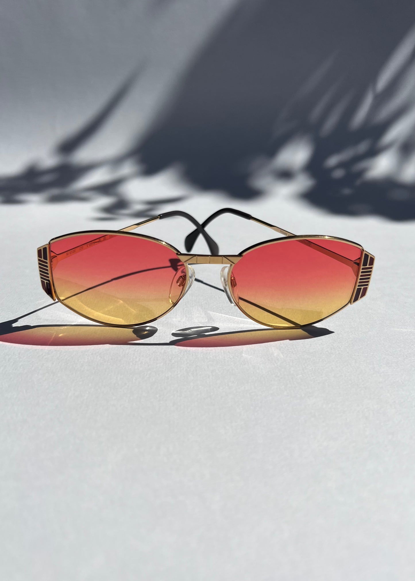 SOLD ~ Silhouette Vintage 80's Sunglasses, Gold with Inlay, New Aus fitted Hot Lenses