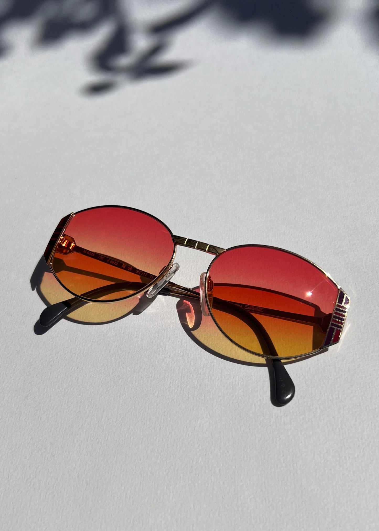 SOLD ~ Silhouette Vintage 80's Sunglasses, Gold with Inlay, New Aus fitted Hot Lenses