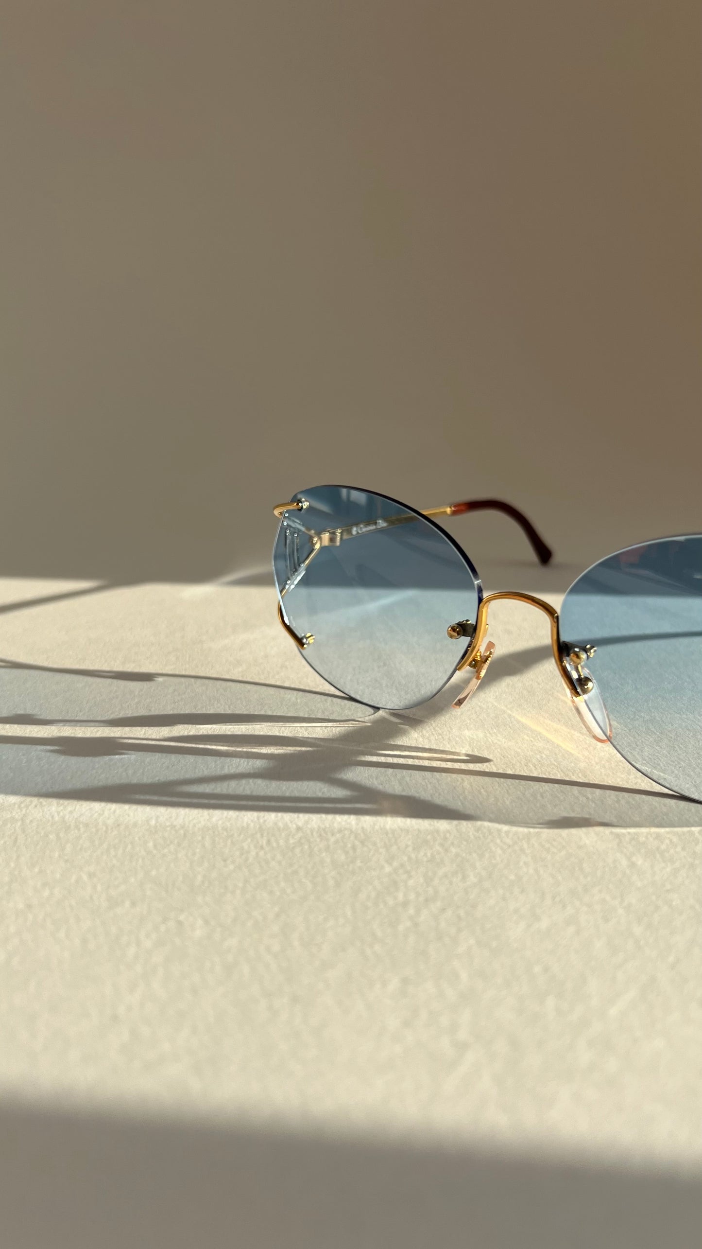 Christian Dior Rimless NOS Gold Plated late 80s