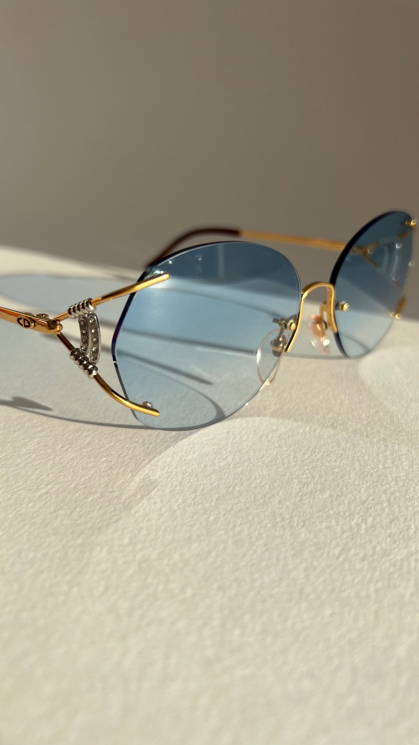 Christian Dior Rimless NOS Gold Plated late 80s