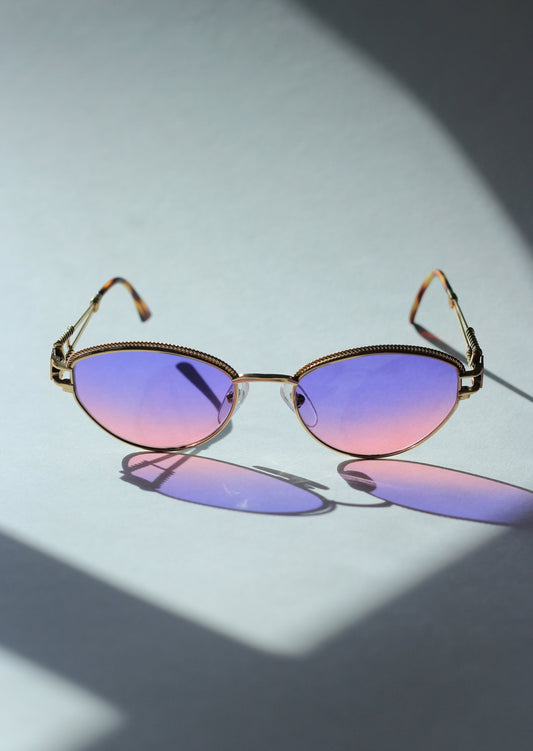 Henry Jullien Collectible 1990's Vintage Gold Plated Sunglasses - New Double Gradient Lenses